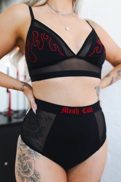 Red High Waisted Briefs
