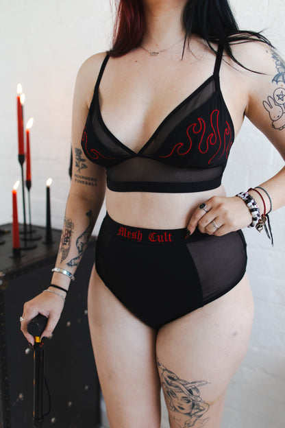 Red High Waisted Briefs