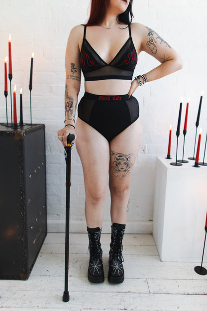 Red High Waisted Briefs