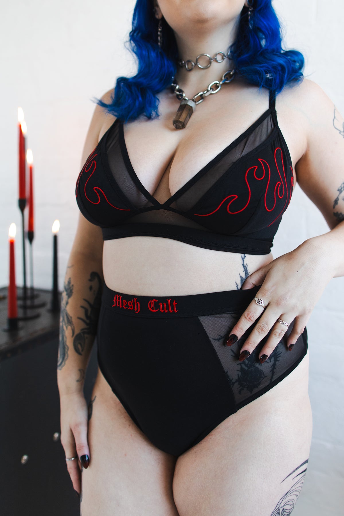 Red High Waisted Briefs