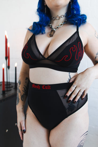 Red High Waisted Briefs